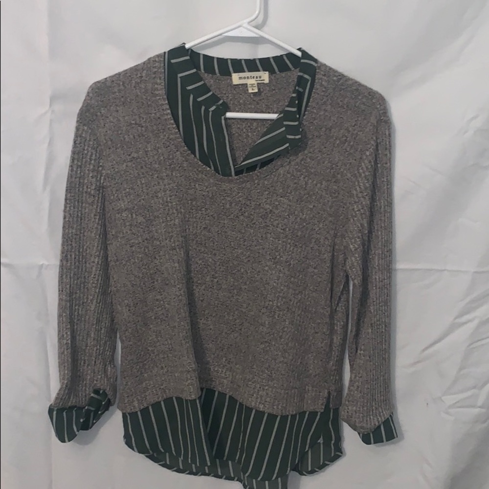 Business casual sweater blouse hunter and grey